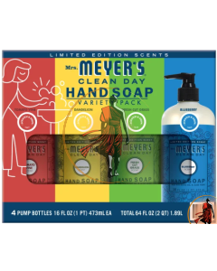 Mrs Meyer's Clean Day Hand Soap, 16 fl oz, 4-pack