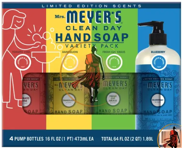 Mrs Meyer's Clean Day Hand Soap, 16 fl oz, 4-pack